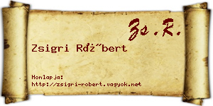 Zsigri Róbert névjegykártya