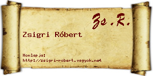 Zsigri Róbert névjegykártya